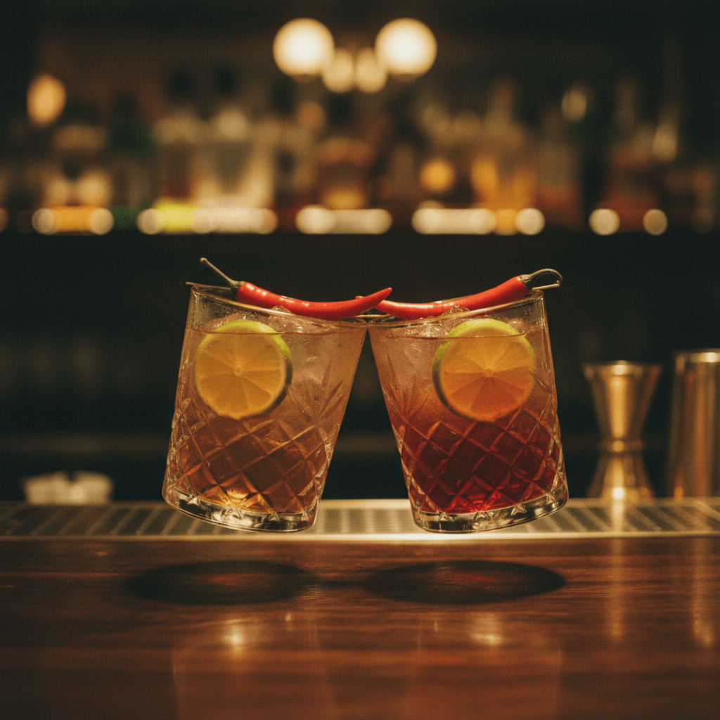 Rum cocktails at sunset in Jamaica